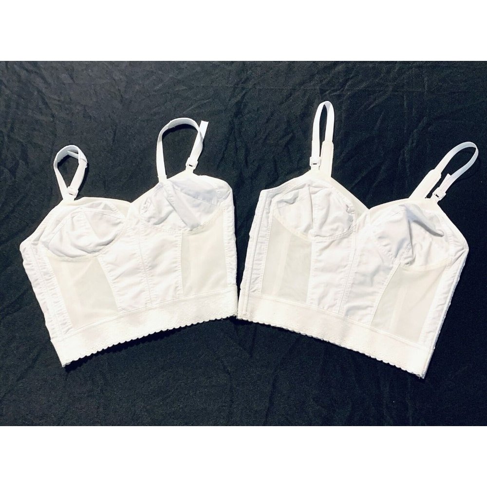 Exquisite Form Bodice Vintage White Princess Form Set Of 2 Size 36B Bra Garment